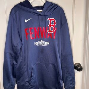 Nike Navy Blue Pullover Hoodie with Red Accent